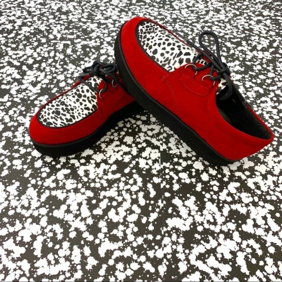 Round Toe Lace Up Cheetah Flatform Creeper - Picture 6 of 8